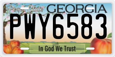 GA license plate PWY6583