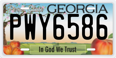 GA license plate PWY6586