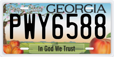 GA license plate PWY6588