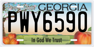 GA license plate PWY6590