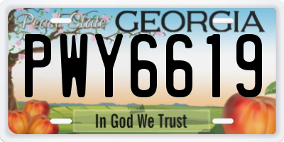 GA license plate PWY6619