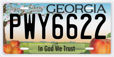 GA license plate PWY6622