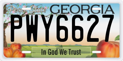 GA license plate PWY6627