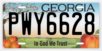 GA license plate PWY6628