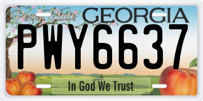 GA license plate PWY6637