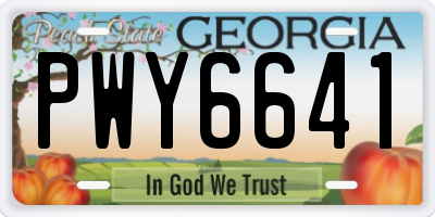 GA license plate PWY6641