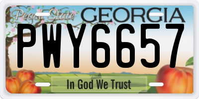 GA license plate PWY6657