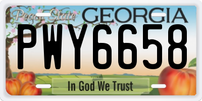 GA license plate PWY6658
