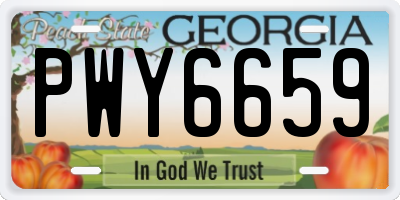 GA license plate PWY6659