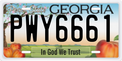 GA license plate PWY6661