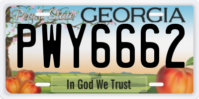 GA license plate PWY6662