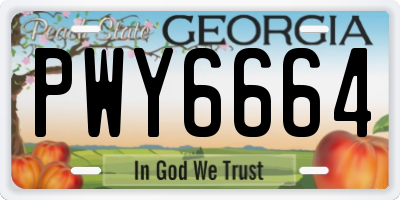 GA license plate PWY6664