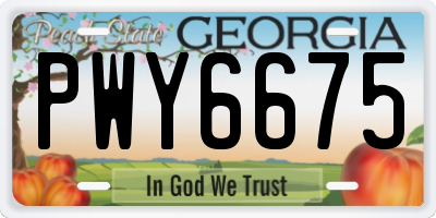 GA license plate PWY6675