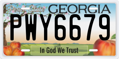 GA license plate PWY6679
