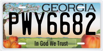 GA license plate PWY6682