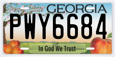 GA license plate PWY6684