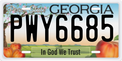 GA license plate PWY6685