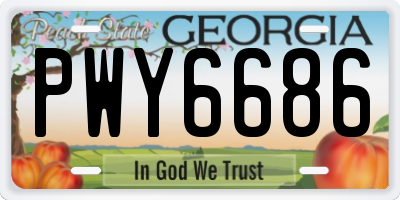 GA license plate PWY6686