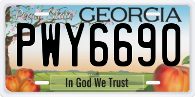 GA license plate PWY6690