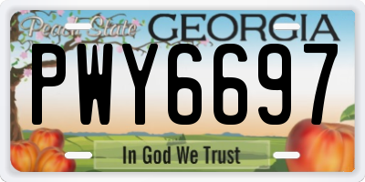 GA license plate PWY6697