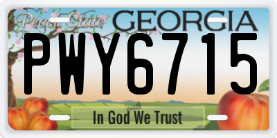 GA license plate PWY6715
