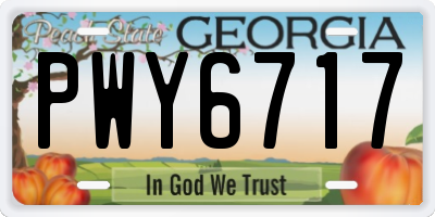GA license plate PWY6717