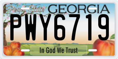 GA license plate PWY6719