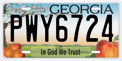 GA license plate PWY6724