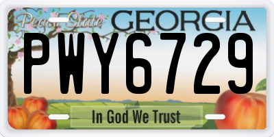 GA license plate PWY6729