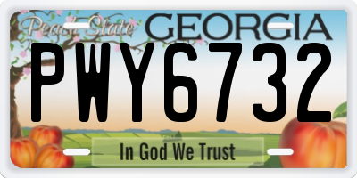 GA license plate PWY6732