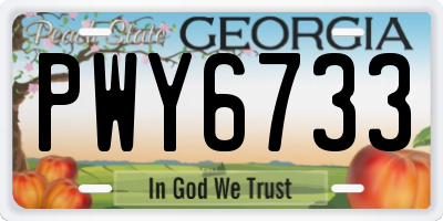 GA license plate PWY6733