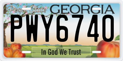 GA license plate PWY6740