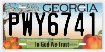 GA license plate PWY6741