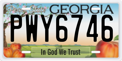 GA license plate PWY6746