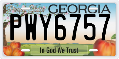 GA license plate PWY6757