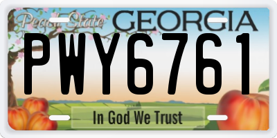 GA license plate PWY6761