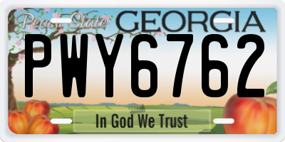 GA license plate PWY6762