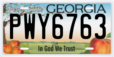 GA license plate PWY6763