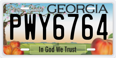 GA license plate PWY6764