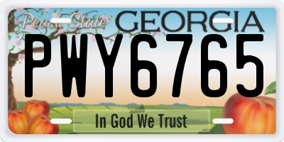 GA license plate PWY6765