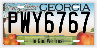GA license plate PWY6767