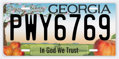 GA license plate PWY6769