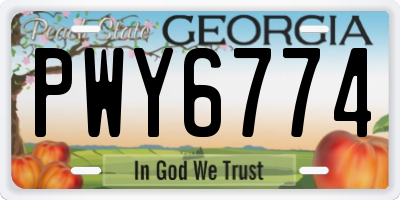 GA license plate PWY6774