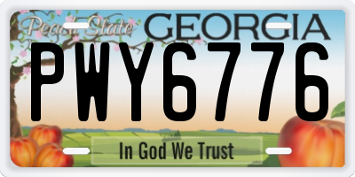 GA license plate PWY6776