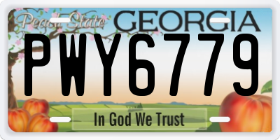 GA license plate PWY6779