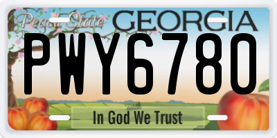 GA license plate PWY6780