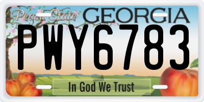 GA license plate PWY6783