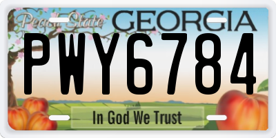 GA license plate PWY6784
