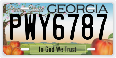 GA license plate PWY6787