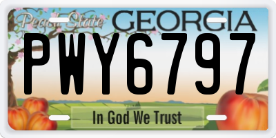 GA license plate PWY6797